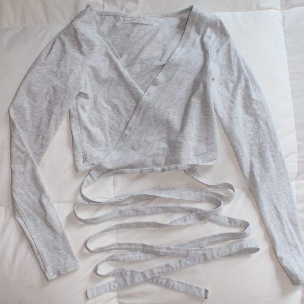 Urban Outfitters Long Sleeve Wrap Top